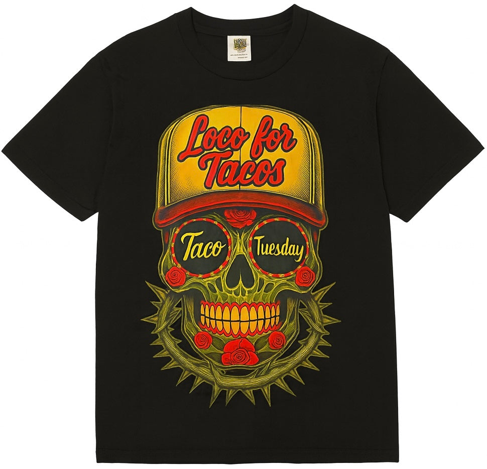Taco Tuesday T-Shirt Collection- Green Thumb Sugar Skull– Comfort Colors