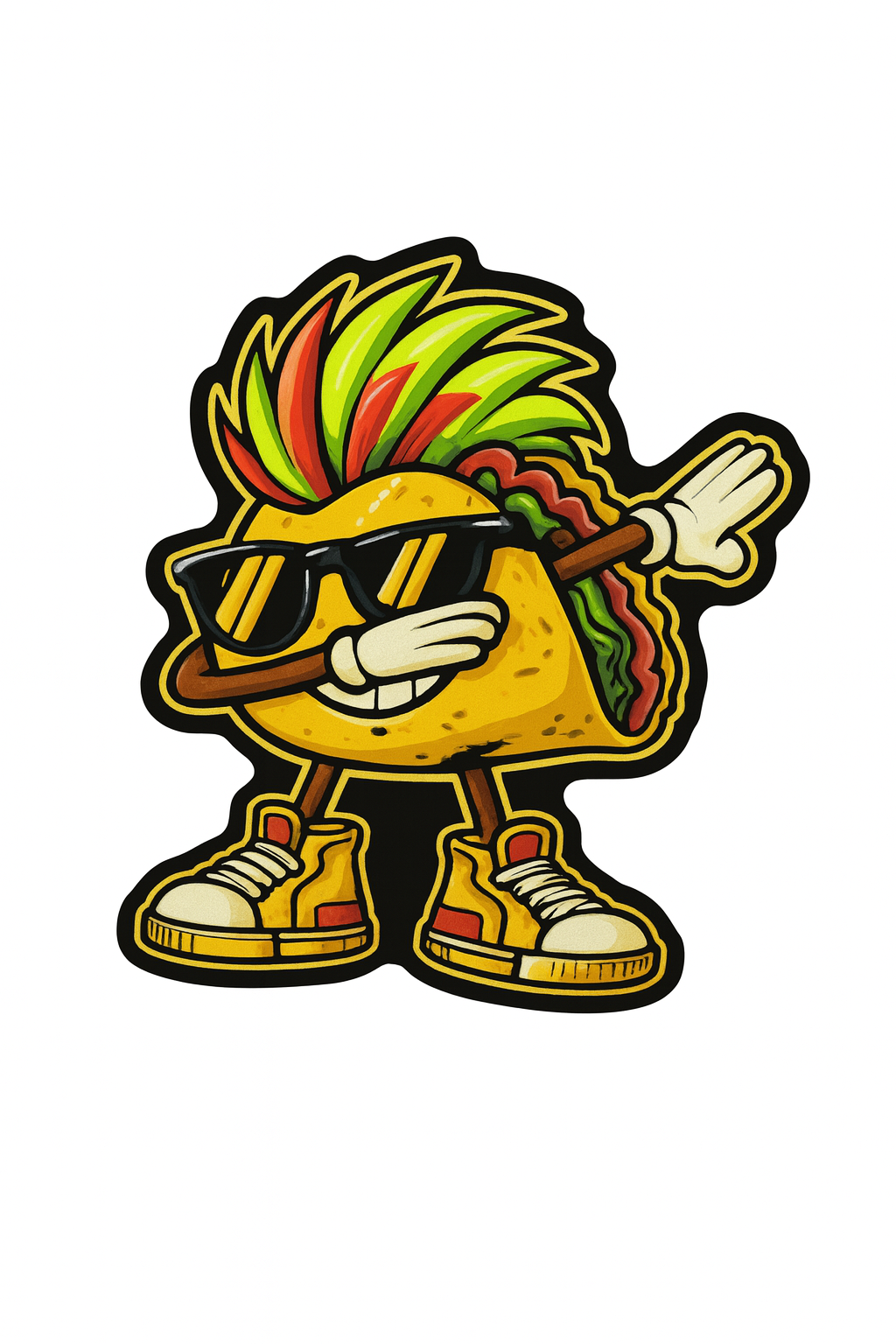 Dabbing Taco Sticker